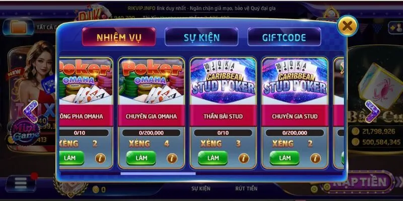 Chi tiết quy trình nhận quyến mãi Rikvip