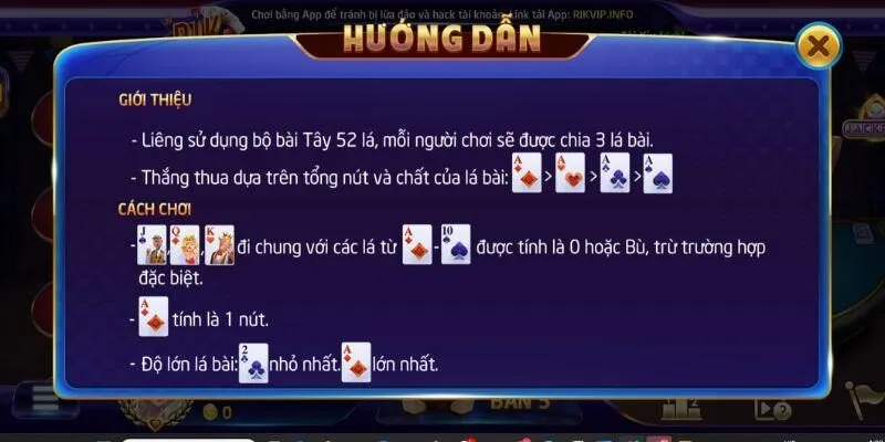 Luật chơi liêng rikvip đơn giản cho lính mới